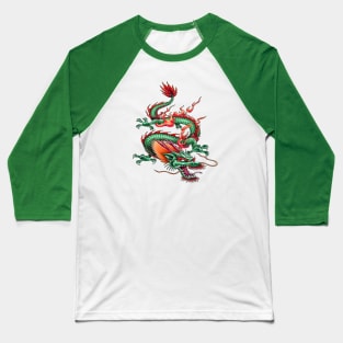 Chinese Eastern Green Dragon Mythical Creature Baseball T-Shirt